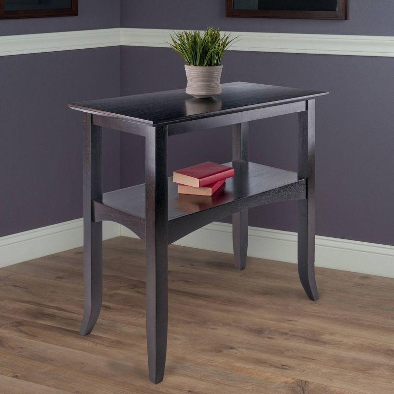 Winsome Camden Console Table Coffee: Traditional Style, Fixed Shelf, Wood Composite Frame, for Entryway or Living Room