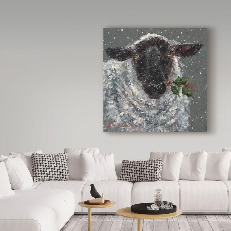 Trademark Fine Art -Mary Miller Veazie 'Wren The Christmas Sheep' Canvas Art