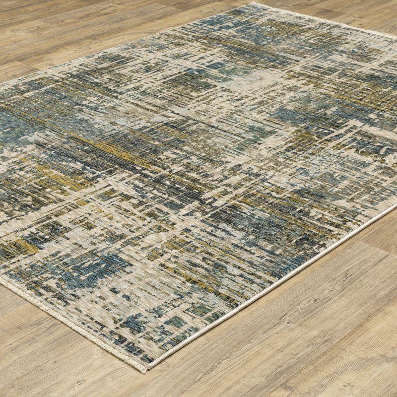 Oriental Weavers Hayden HAY05 Blue/ Gold Indoor Area Rug - 3'3" x 5'