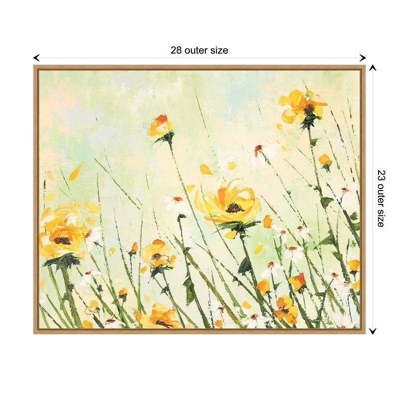 Amanti Art Chrysanthemum and Daisy Field by Emma Coghlan Canvas Wall Art Print Framed 28-in. x 23-in.