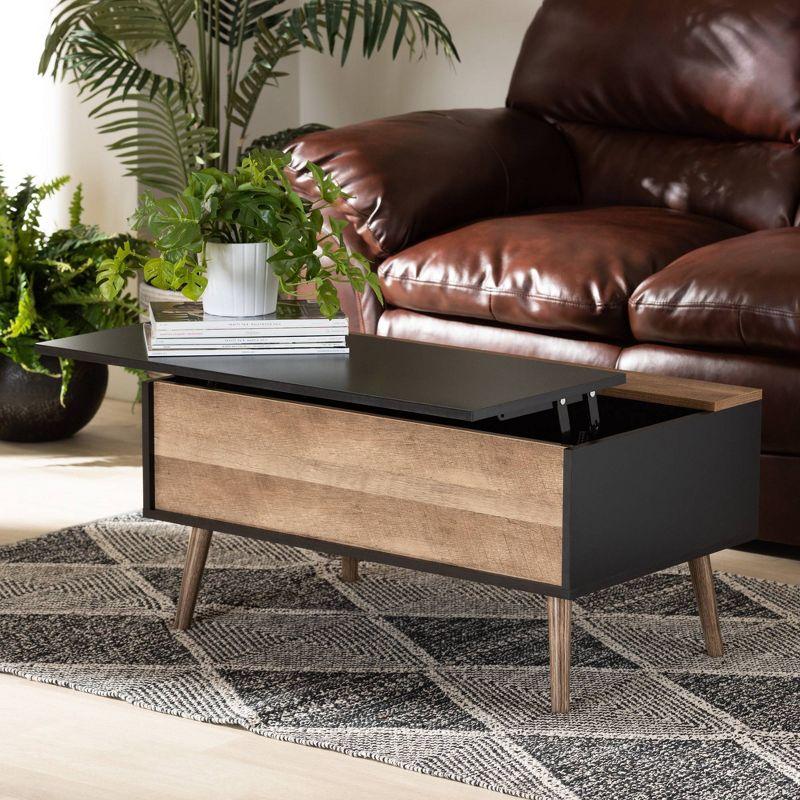 Jensen Two-Tone Wood Lift-Top Coffee Table with Storage