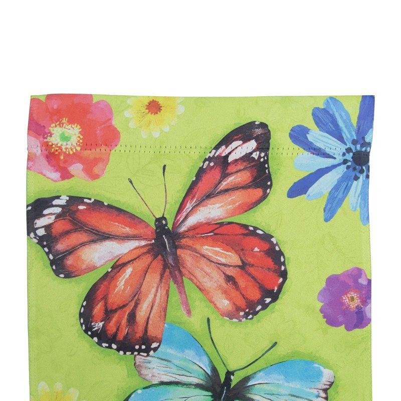 Northlight Welcome Butterflies Outdoor Floral Garden Flag 12.5" x 18"