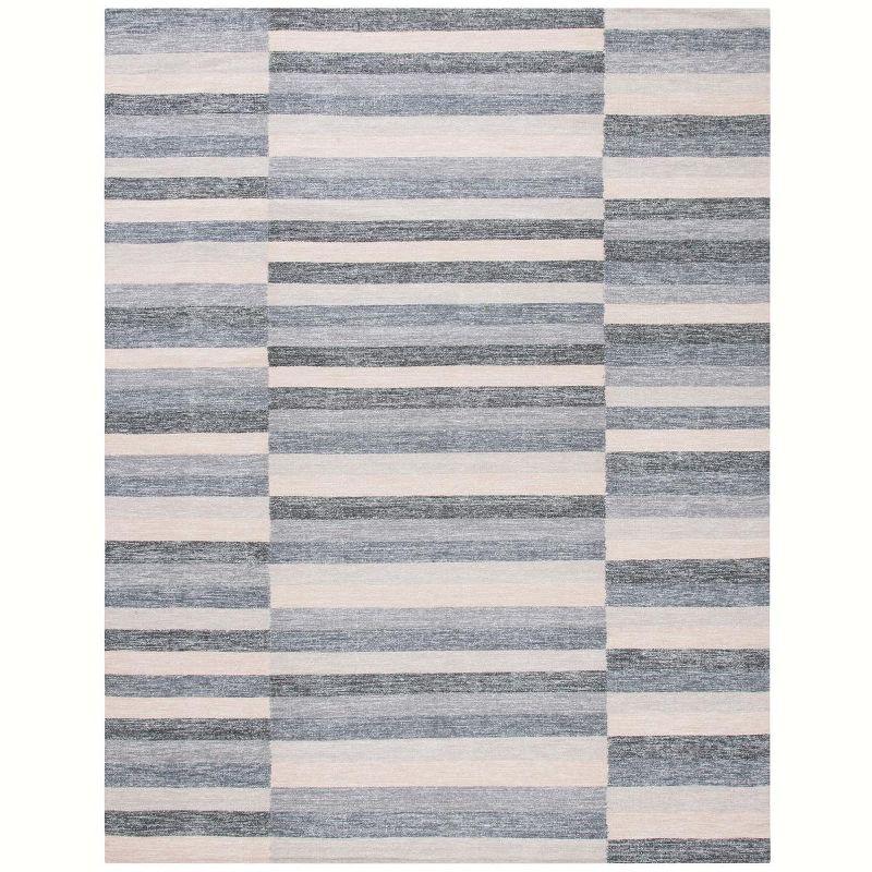 Striped Kilim STK411 Hand Woven Indoor Area Rug - Grey - 8'x10' - Safavieh.