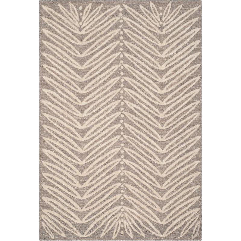 Chamois Beige Hand-Tufted Wool and Silk Area Rug, 5' x 8'