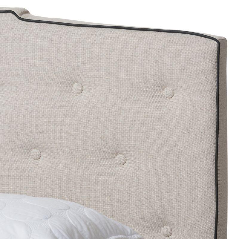 Vivienne Modern and Contemporary Fabric Upholstered Bed Light Beige - Baxton Studio