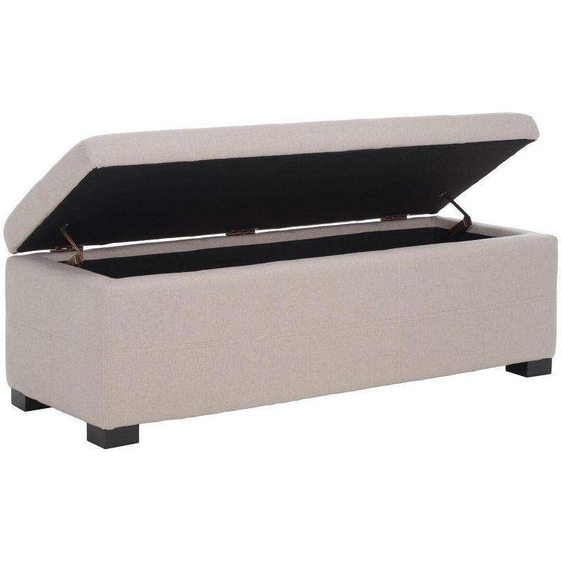 Maiden Tufted Storage Bench Large - Taupe - Safavieh