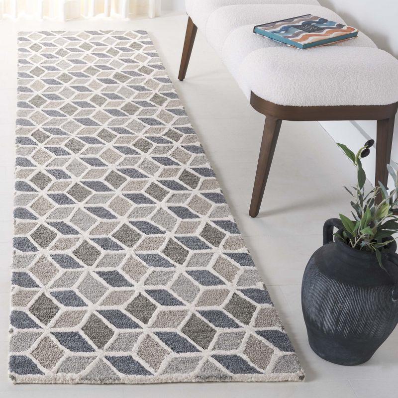 Ebony Hand Tufted 80% Wool And 20% Cotton Geometric Rug