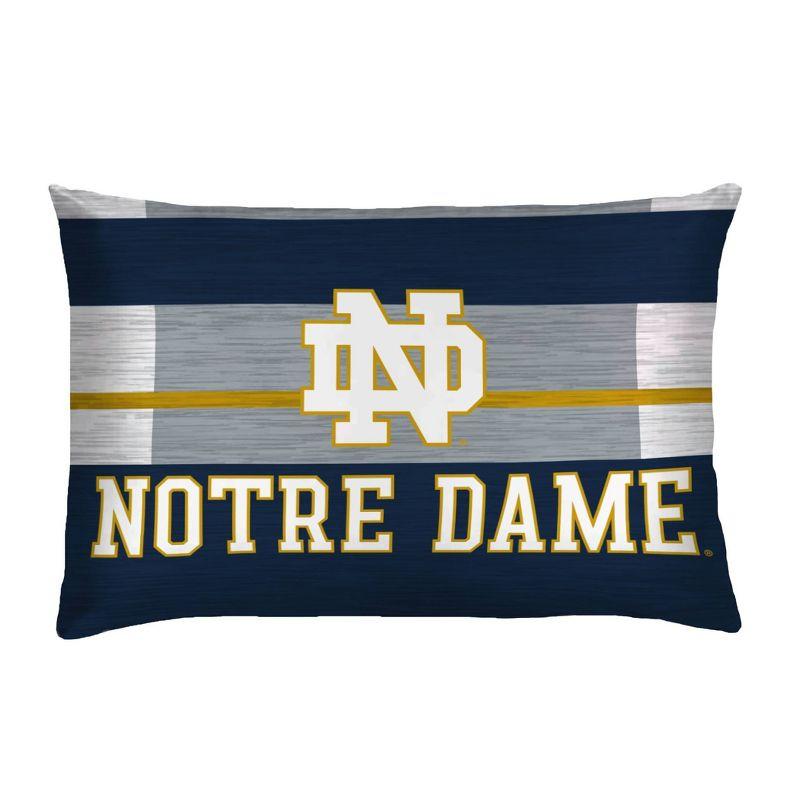 NCAA Notre Dame Fighting Irish Heathered Stripe Queen Bedding Set in a Bag - 3pc