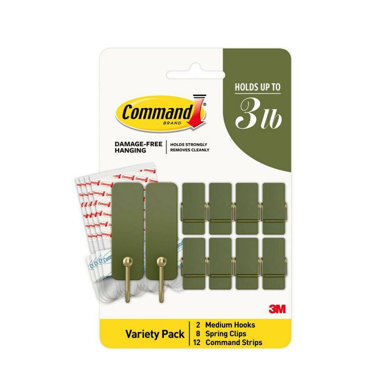 Command Limited Addition Holiday Mixed Hooks Pack Sage 10 Hooks 12 Strips