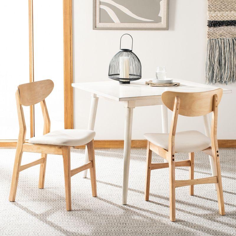 Lucca Retro Dining Chair (Set of 2) - DCH1001 - Natural/White - Safavieh