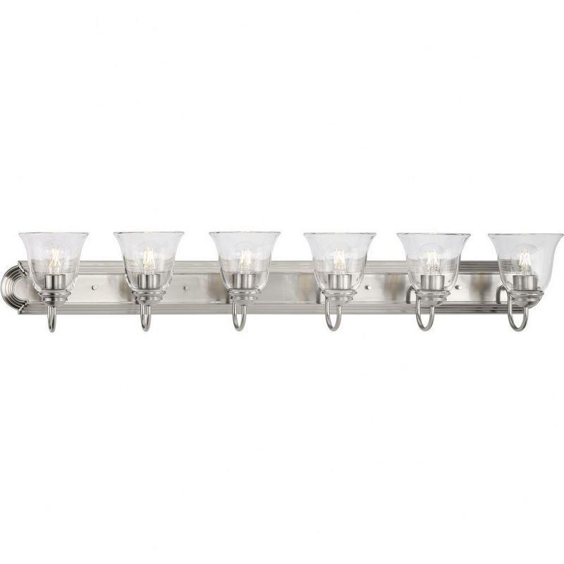 Brushed Nickel Clear Glass 48" 6-Light Vanity Light