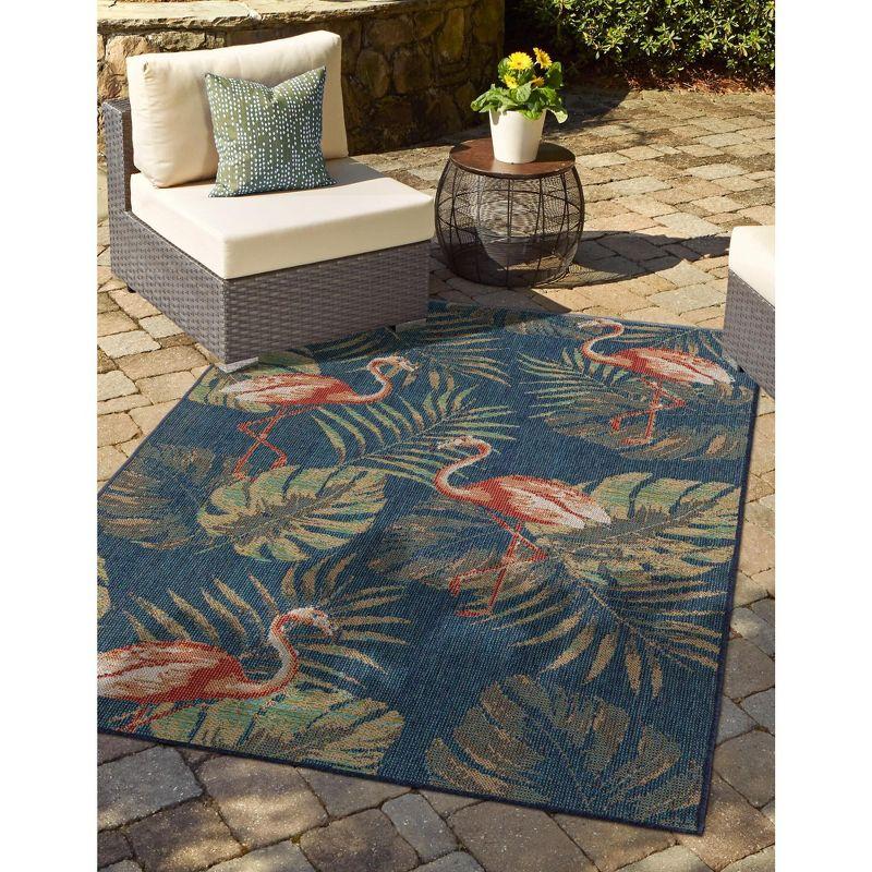 Unique Loom Baja Outdoor Collection Area Rug - Tijuana (6'  x 9' Rectangle Navy Blue/Gray)