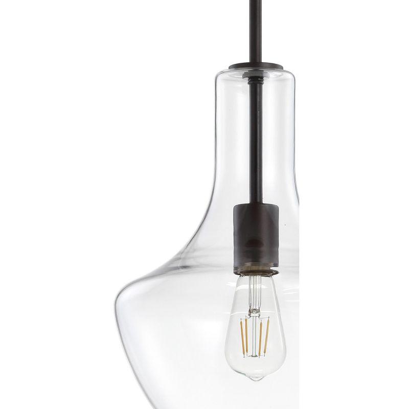 JONATHAN Y Watts 1-Light Mid-Century Modern Iron/Glass LED Pendant