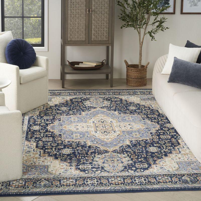 Nourison Essentials Persian Vintage Indoor Outdoor Area Rug Navy 8' x 10'