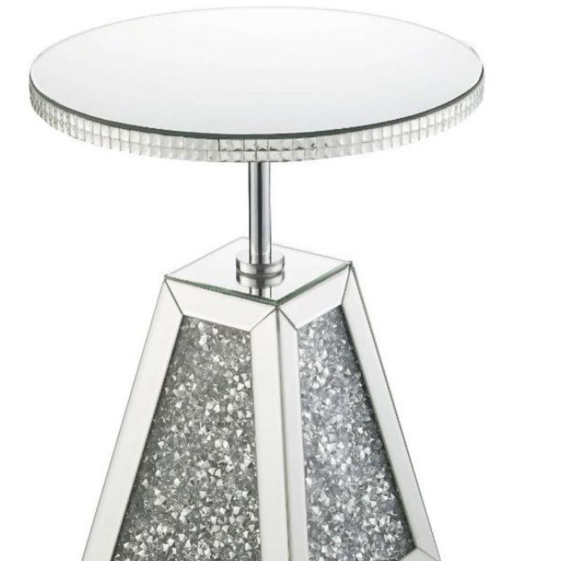 17" Noralie Accent Table Mirrored/Faux Diamonds - Acme Furniture