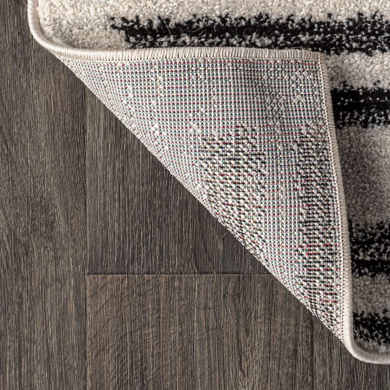 JONATHAN Y Khalil Modern Berber Stripe Cream/Black 8' Square Area Rug