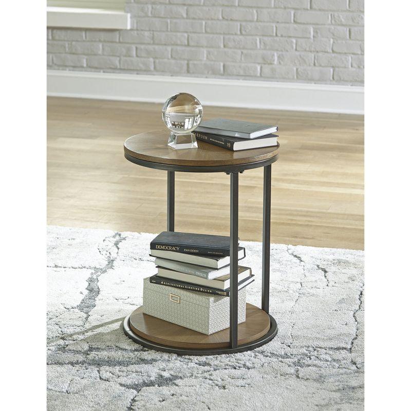 Signature Design by Ashley Contemporary Fridley End Table  Brown/Black