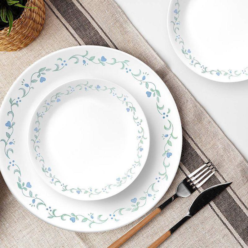 Corelle 16pc Vitrelle Country Cottage Dinnerware Set: Floral Botanical Pattern, Service for 4, Includes Plates & Bowls