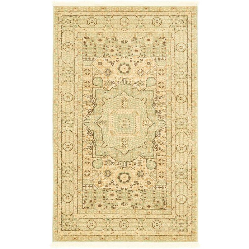 Unique Loom 3' 1 x 5' 3 Light Green Palace Taj Area Rug