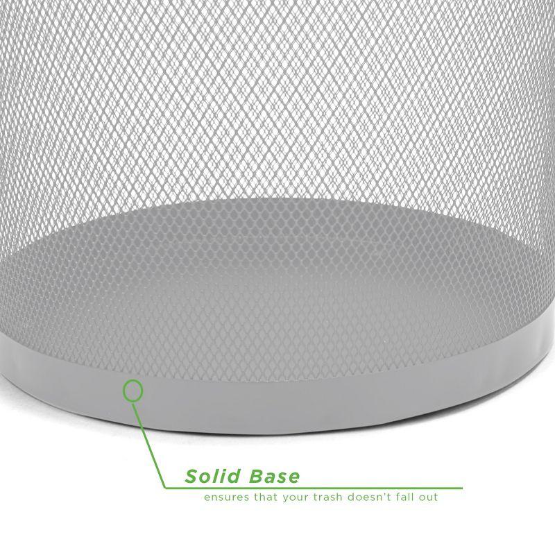 Mesh Trash Can, 16.65L (4.4 gal), Waste Paper Basket, Round, Metal, 11.5"L x 11.5"W x 13.75"H