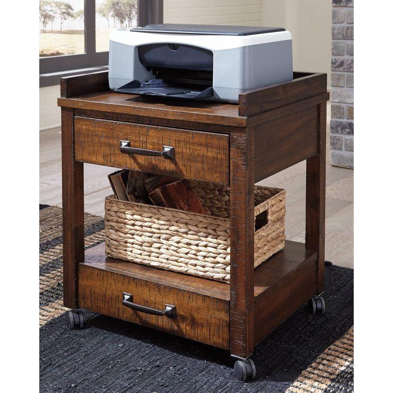 Baldridge Printer Stand Rustic Brown - Signature Design by Ashley: Office Cabinets with Storage, Wood Laminate