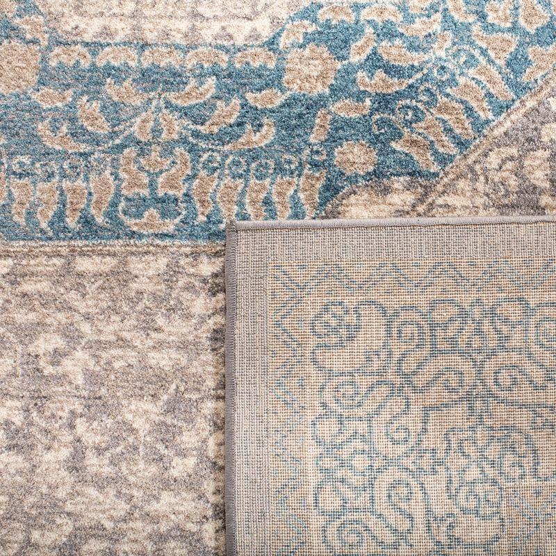 Sofia Vintage Oriental Light Grey and Blue 4' x 5'7" Accent Rug