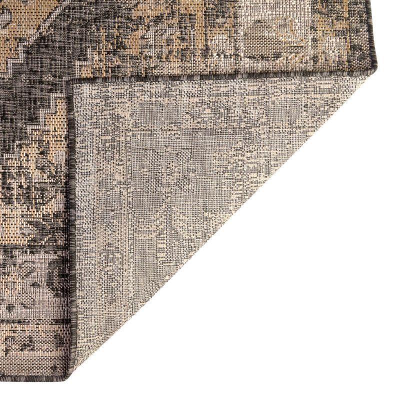 Unique Loom 9' 0 x 12' 0 Rectangle Indoor/Outdoor Traditional Charcoal Area Rug