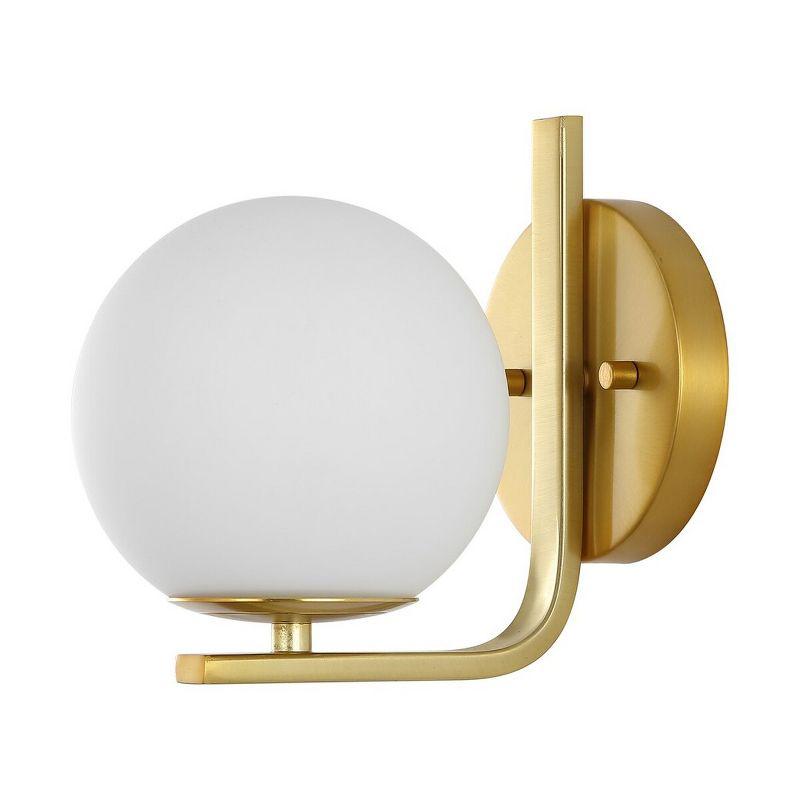 Liraz 8" Brass and Frosted Glass Wall Sconce Set