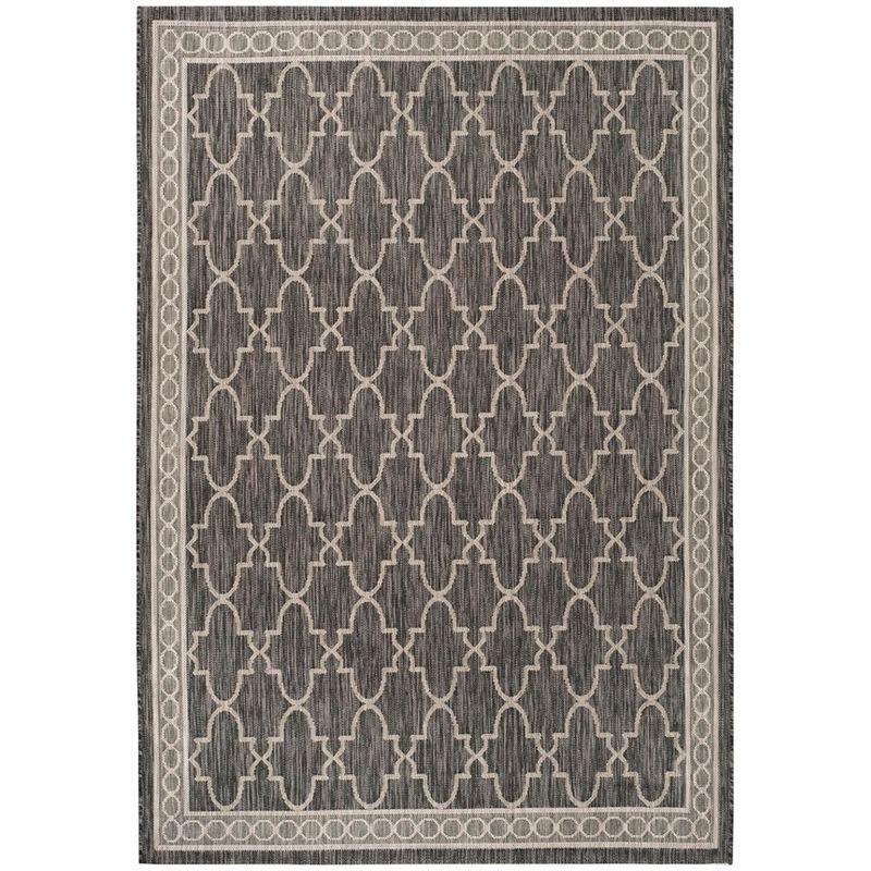 Courtyard CY8871 Power Loomed Indoor/Outdoor Accent Rug - Black/Beige - 2'x3'7" - Safavieh.