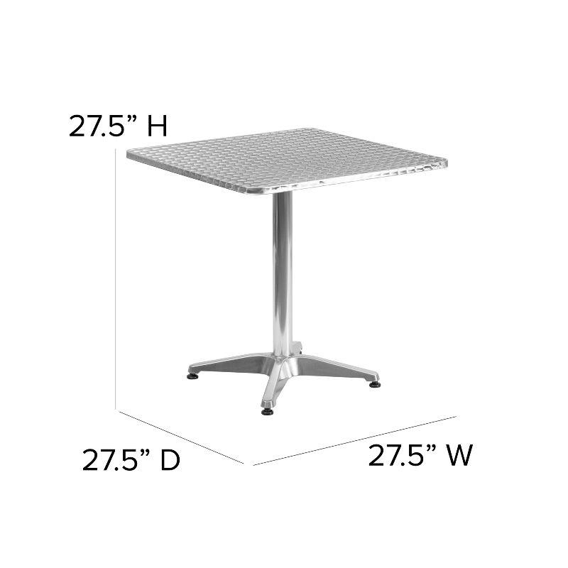 Flash Furniture Mellie 27.5'' Square Aluminum Indoor-Outdoor Table with Base