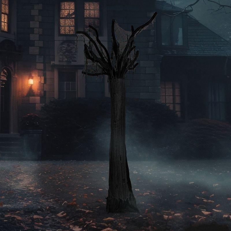 Northlight Seasonal 7.5' Black and Gray Spooky Standing Ghost Tree Halloween Decoration