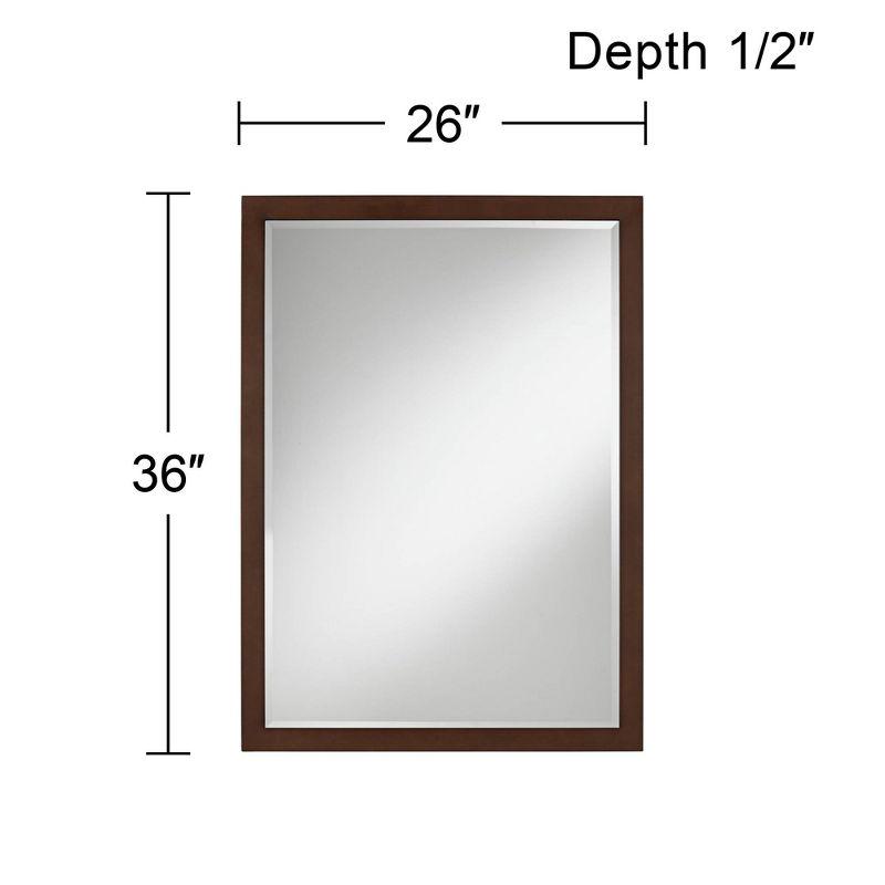 Possini Euro Design Metzeo Rectangular Vanity Wall Mirror Vintage Beveled Edge Oil Rubbed Bronze Metal Frame 26" Wide for Bathroom Bedroom Living Room