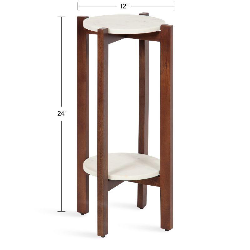 Kate and Laurel Moxley Square Wood Tea Table, 12x12x24, Walnut Brown