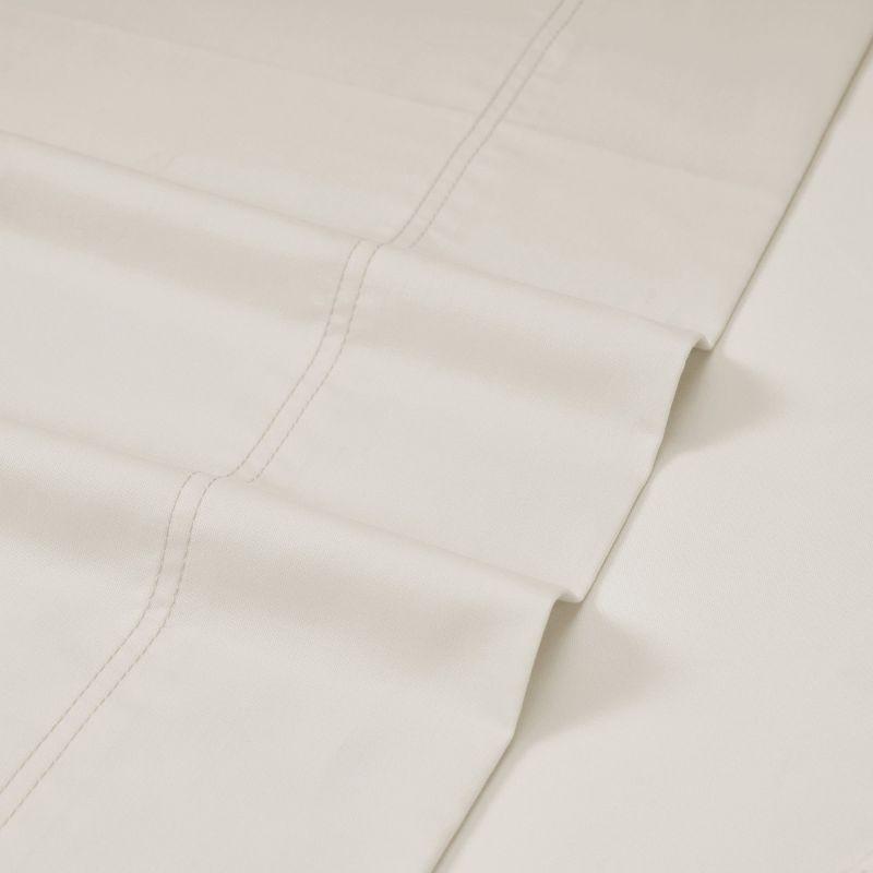 5-Star Luxury Sheet Set | 600 Thread Count 100% Cotton Sateen | Soft & Crisp Bed Sheets with Deep Pockets by California Design Den - Ivory, Twin