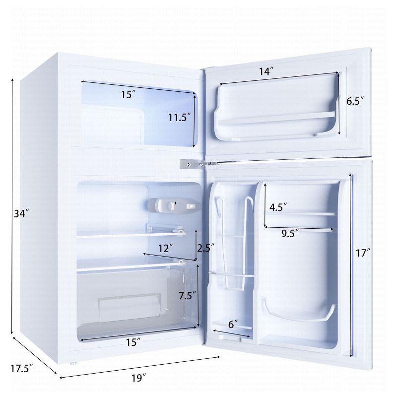 Costway Costway 3.2 Cubic Feet Portable Freestanding Mini Fridge with Freezer