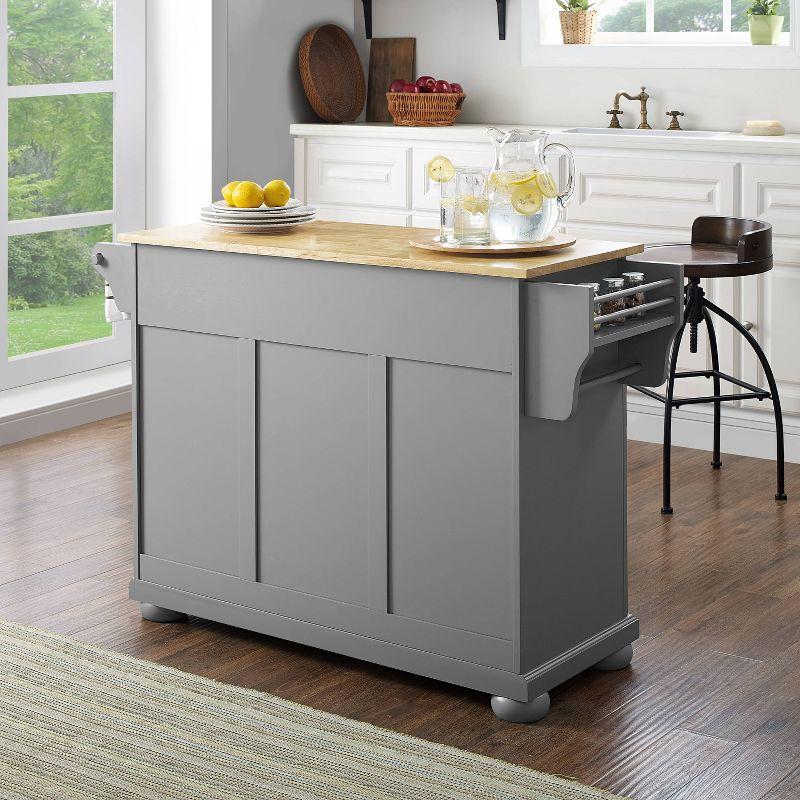 Alexandria Kitchen Island with Wood Top Vintage Gray/Natural - Crosley