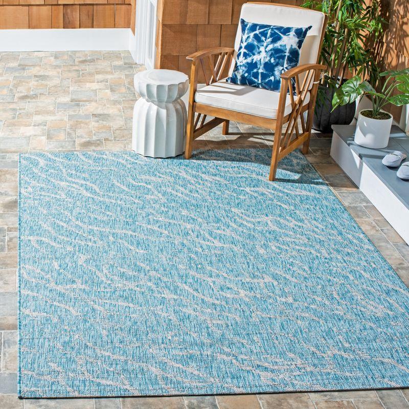 Elegant Gray Synthetic Rectangular Easy-Care Indoor/Outdoor Rug