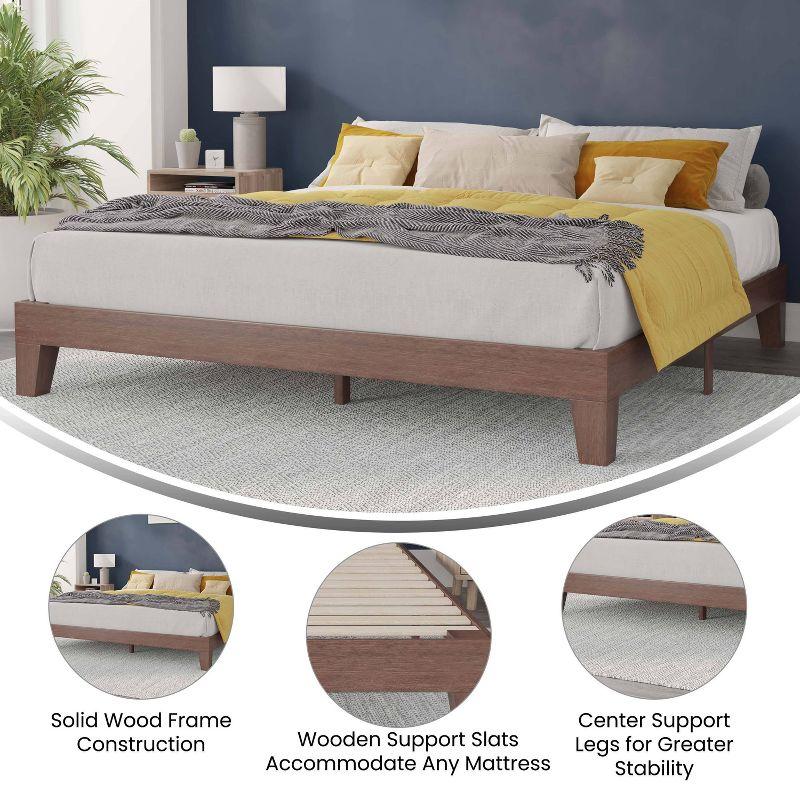 Amalia Solid Wooden Platform Bed with Wooden Support Slats - Taylor & Logan