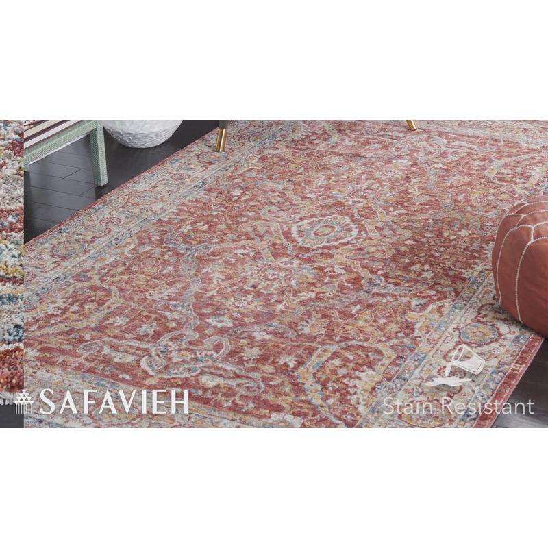 Valencia VAL566 Power Loomed Area Rug - Ivory/Rust - 6'4"x6'4"Square - Safavieh.