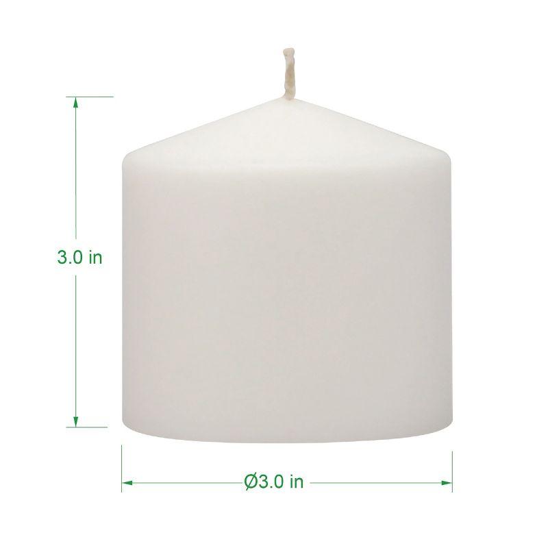 6pk 3" x 3" Pillar Candles White - Stonebriar Collection: Smokeless, Machine-Poured, 18hr Burn Time
