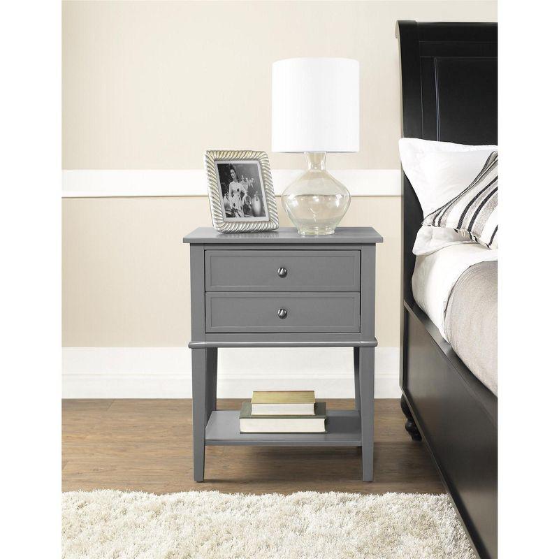 Franklin Gray Solid and Manufactured Wood End Table with Storage