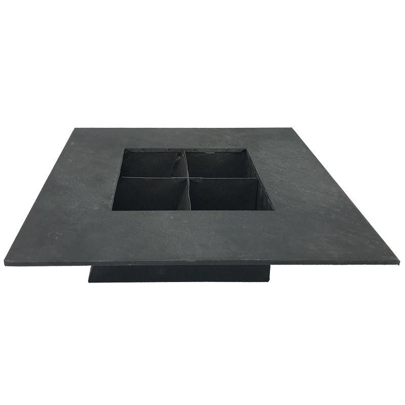 Modern Home Living Wall Galvanized Steel/Zinc Succulent Planter (Black Zinc, 4 Pocket)