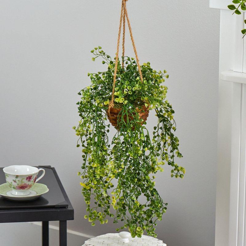 Nearly Natural 20-in Baby Tear Artificial Plant in Hanging Basket