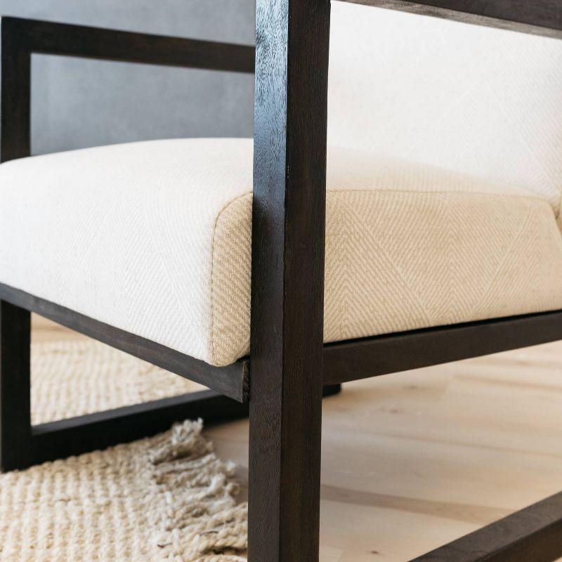 Signature Design by Ashley Alarick Accent Chair Cream: Upholstered Wooden Legs, Vintage Style