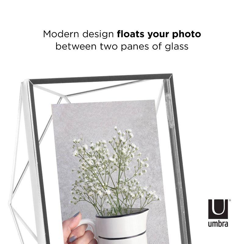 Umbra 5"x7" Prisma Picture Frame Chrome: Modern Geometric Design, Steel Material, Wall or Tabletop Display