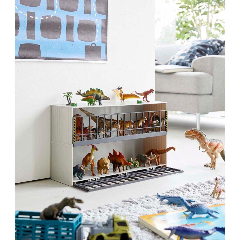 Yamazaki Home Yamazaki Home Two-Tier Toy Dinosaur and Animal Display Storage Rack, Children's Toy Bin Organizer