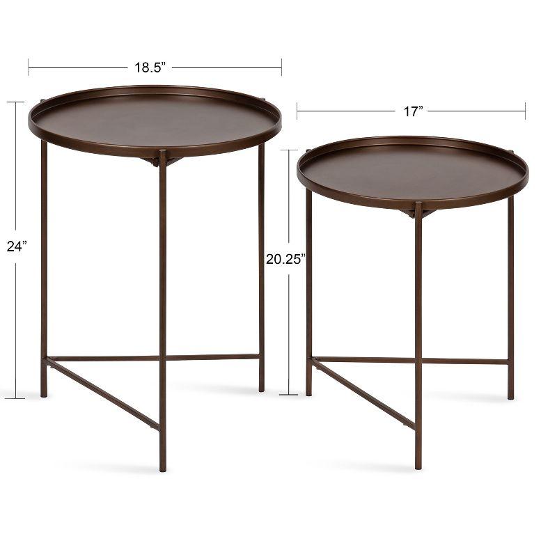 Kate and Laurel Ulani Round Metal Accent Table Set