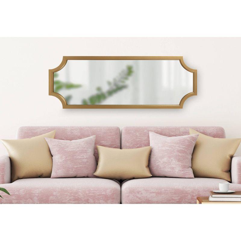 18" x 48" Hogan Scallop Wall Mirror Gold - Kate & Laurel All Things Decor: Modern MDF Frame, No Assembly Required