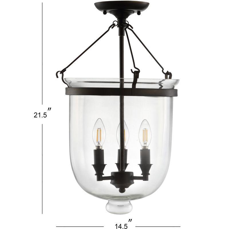 JONATHAN Y Charlotte Metal/Glass LED Semi-Flush Mount