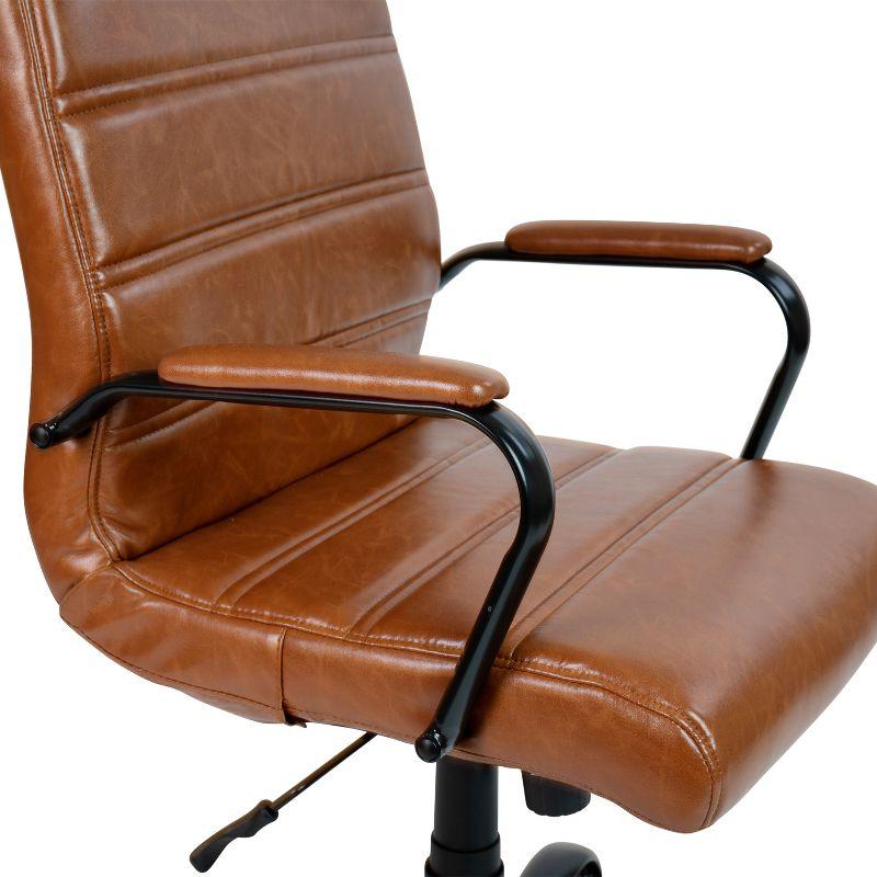 Mid-Back Executive Swivel Office Chair with Metal Frame and Arms